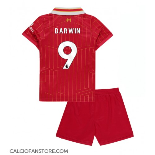 Maglia Calcio Liverpool Darwin Nunez #9 Prima Divisa Bambino 2024-25 Manica Corta (+ pantaloncini)